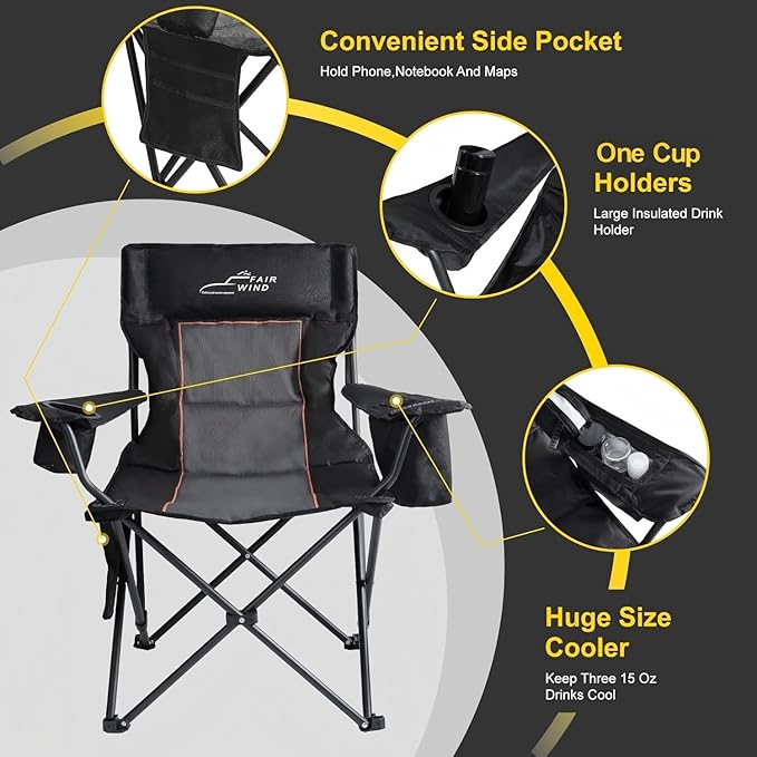 FAIR WIND Oversized Padded Camping Chair - Image 6