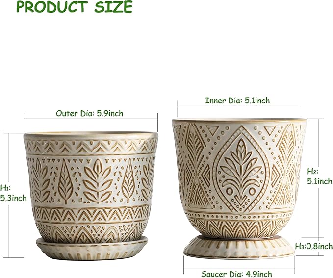 Gepege 6 Inch Ceramic Planter, Birthday - Image 2