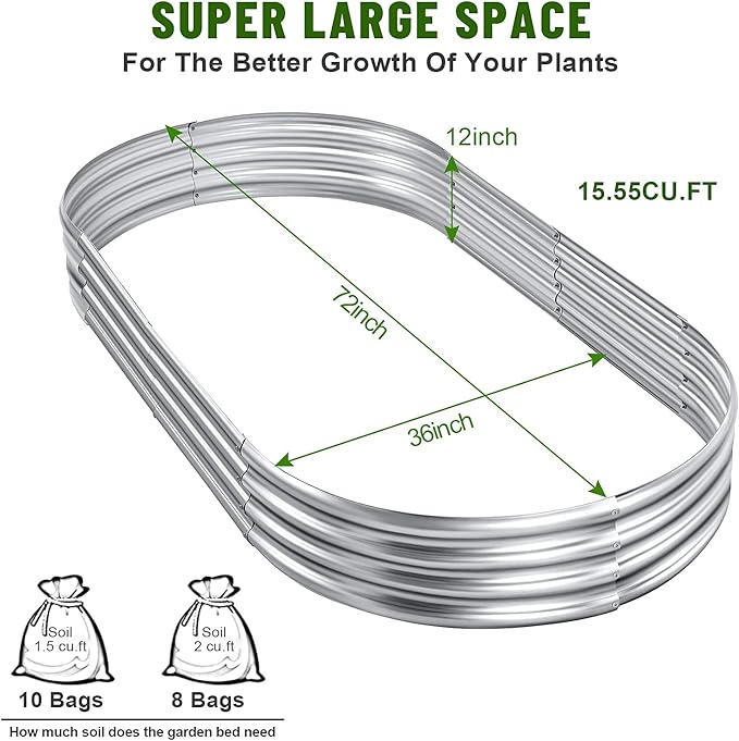 Land Guard Galvanized Raised Garden Bed Kit, 6×3×1ft Raised Garden Boxes Outdoor - Image 3