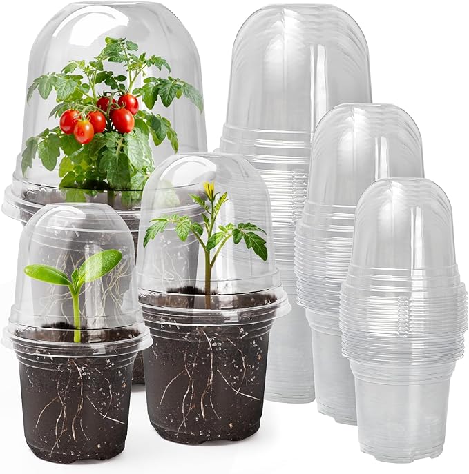 MIXC Clear Nursery Pots with Humidity Domes, 5/4/3.5 Inch Reinforced by MIXC