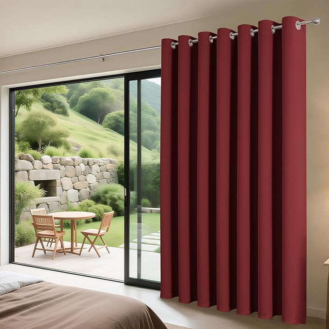 Joydeco Blackout Patio Sliding Door Curtains 84 Inches Long, Grommet Privacy - Image 3