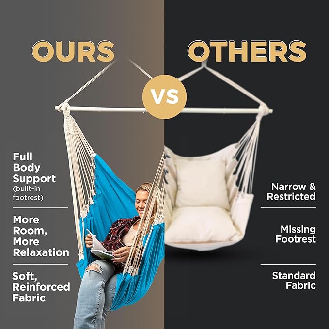 Hanging Hammock Chair Swing – Hanging Chair Outdoor & Indoor - Image 7