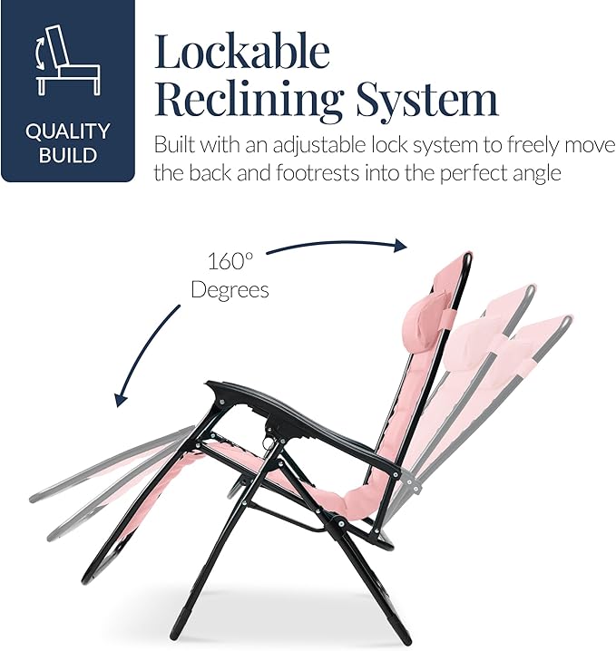 Best Choice Products Oversized Padded Zero Gravity Chair, Folding Outdoor Patio - Image 7