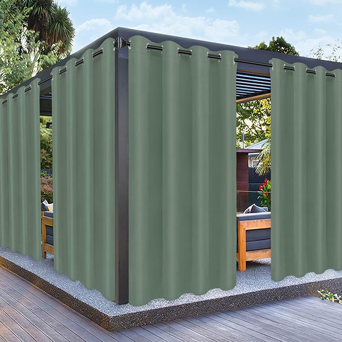 PureFit Outdoor Curtains for Patio Waterproof Weatherproof, UV and Fade by PureFit