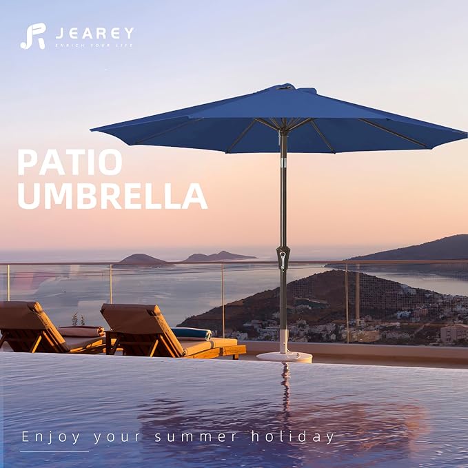 JEAREY 9FT Outdoor Patio Umbrella Outdoor Table Umbrella - Image 7