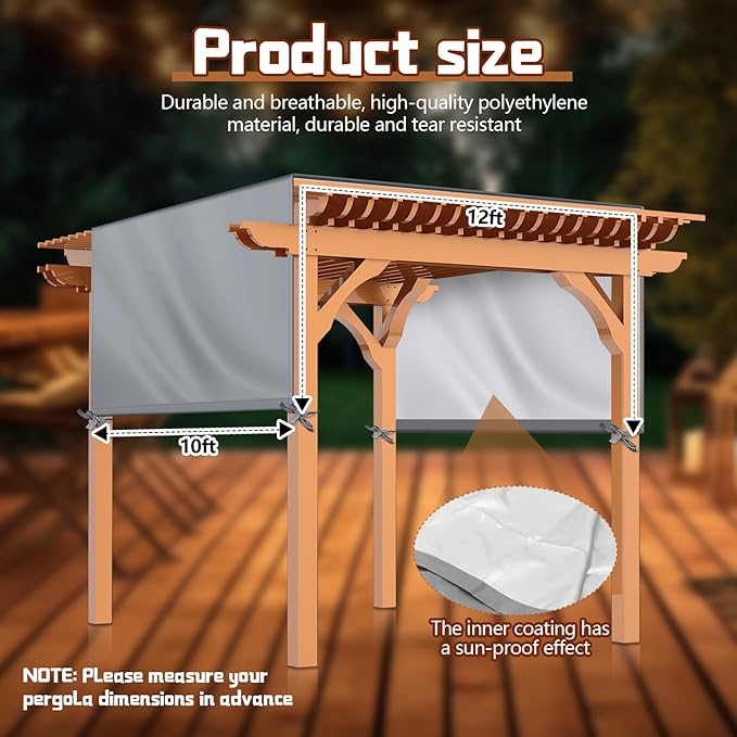 Universal Pergola Replacement Canopy Outdoor Canopy Shade Cover Waterproof - Image 2