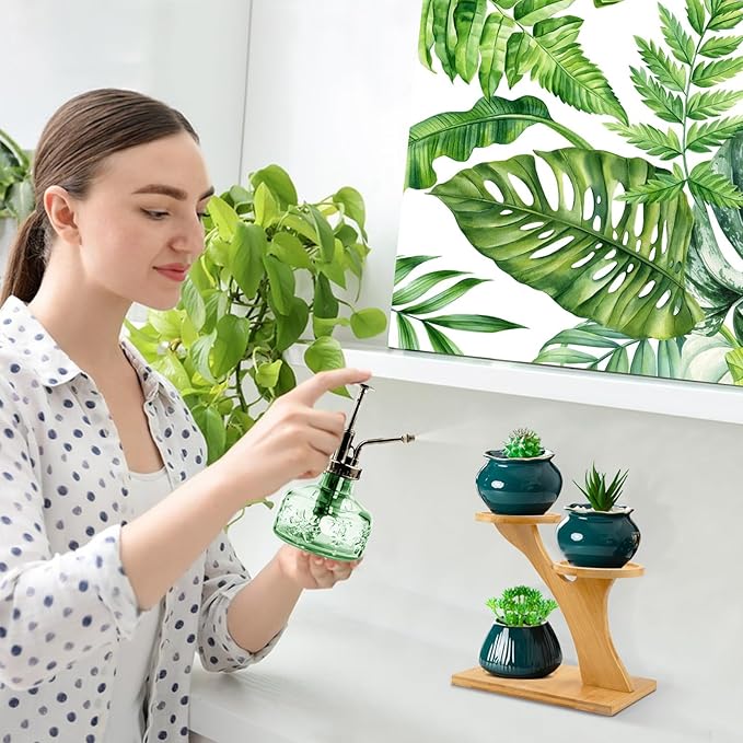 XXXFLOWER Bamboo Plant Stand, 3 Tiers Indoor Succulent Windowsill Shelf - Image 5