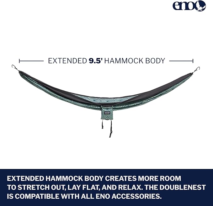 ENO, Eagles Nest Outfitters DoubleNest Lightweight Camping Hammock, 1 to 2 - Image 2