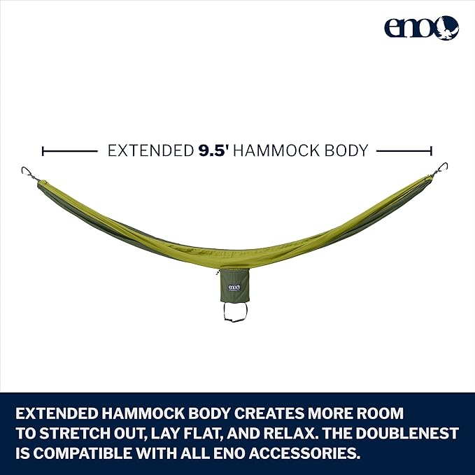 ENO, Eagles Nest Outfitters DoubleNest Lightweight Camping Hammock, 1 to 2 - Image 2
