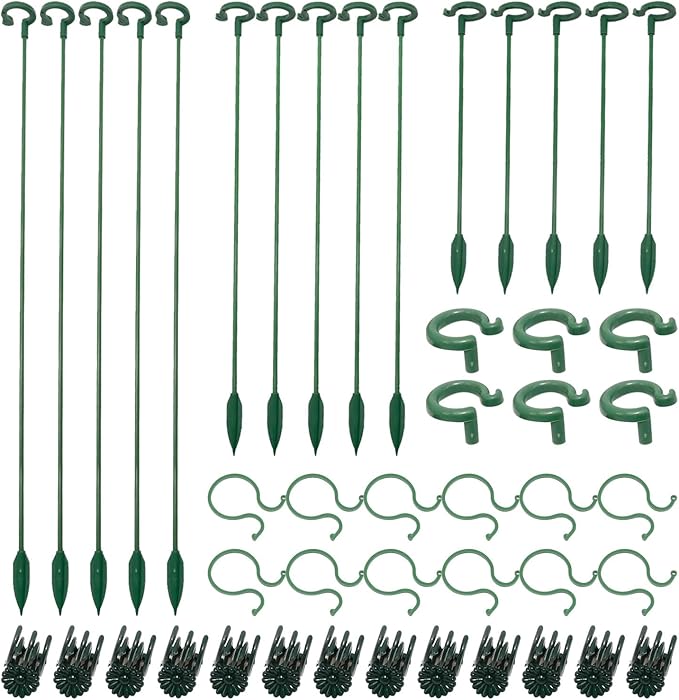 70PCS Plant Supports Stakes, 20 Garden Orchid Sticks Extended, 20 Orchid Clips by Saihisday