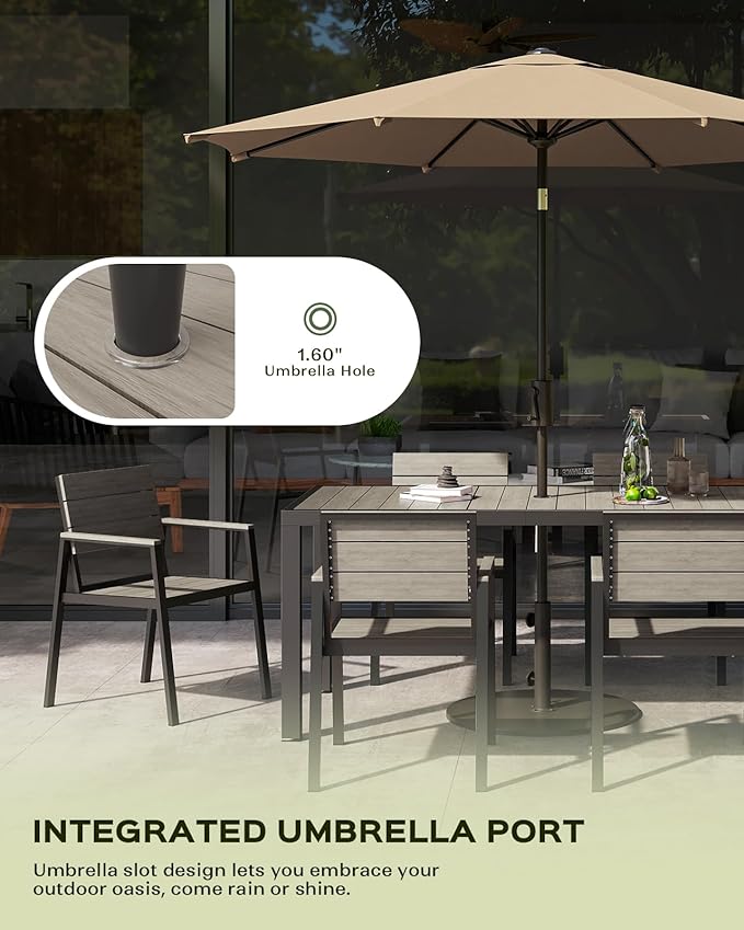 7-Piece Outdoor Dining Set, Aluminum Dining Table Set - Image 6