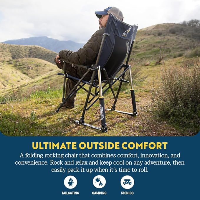 GCI Outdoor Roadtrip Rocker Camping Chair | Portable, Folding Rocking Chair - Image 3