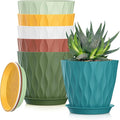 5 Inch Planter Pots, 6 Pack Indoor Planters, Small Flower Pots by SQKH
