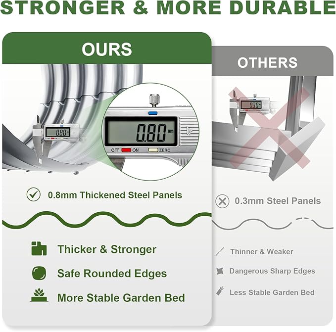 AHEONLAR 3 Pack 4×2×1.5ft Galvanized Raised Garden Beds Outdoor, Sturdy Planter - Image 4
