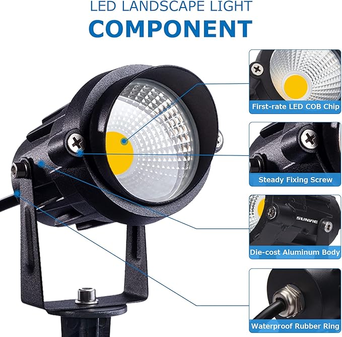 SUNVIE 12W Low Voltage Landscape Lighting Landscaping Lights - Image 6