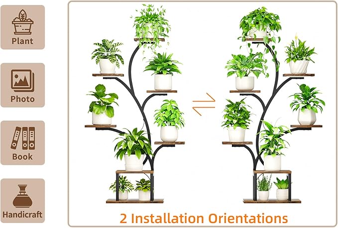 Plant Stand Indoor with Grow Lights, 7 Tiered Indoor Plant Shelf, Metal Plant - Image 9