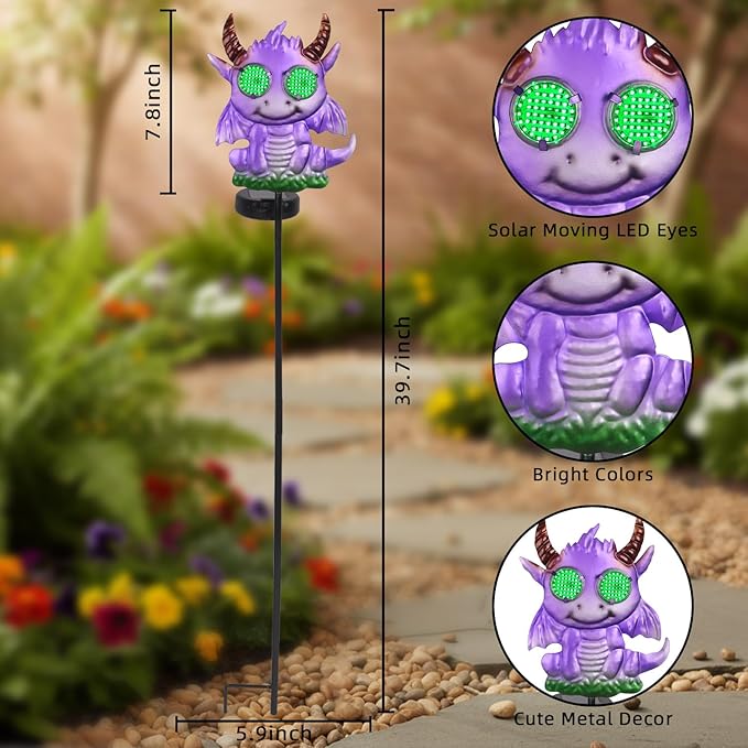 Fantasy Dragon Garden Stakes Decorative 39.7" - Image 3