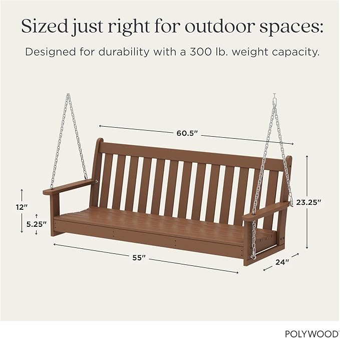 POLYWOOD GNS60TE Vineyard 60" Swing - Image 3