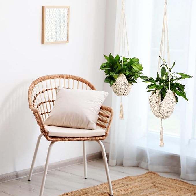 Shappy 2 Pack Jute Crochet Long Plant Hanger - Image 6