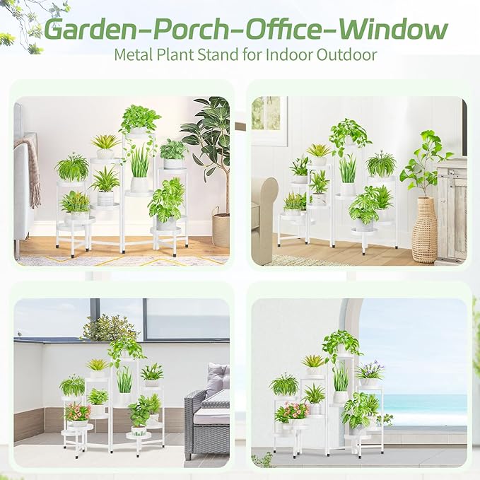 iDavosic.ly Plant Stand Indoor Outdoor, 10 Tier Corner Metal Flower Display - Image 3