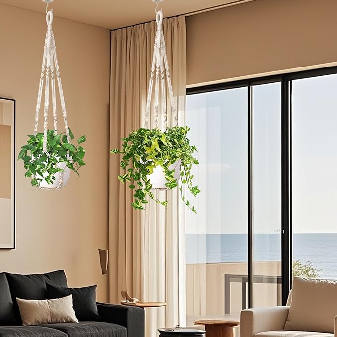 Macrame Plant Hanger Indoor Set of 2 - Image 9
