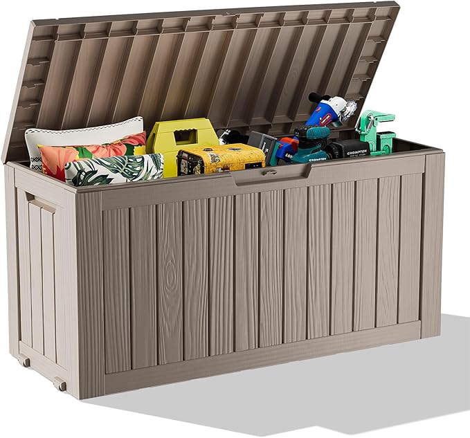 75 Gallon Resin Deck Box, Lockable Patio Outdoor Storage Box by OutdoorLivingPerfected