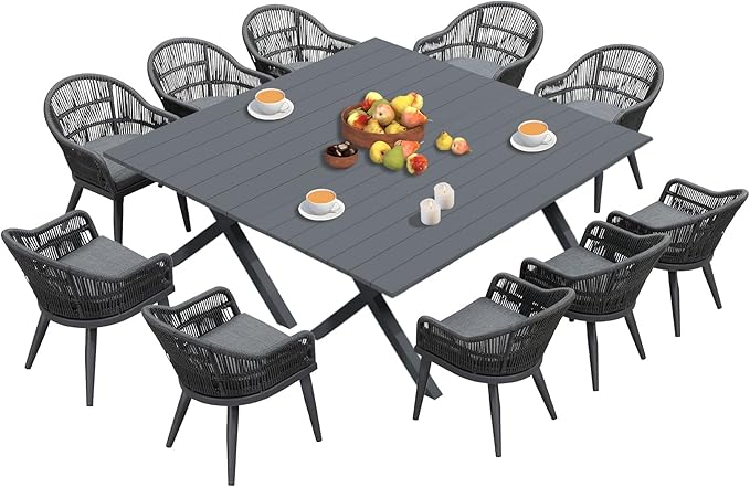 PURPLE LEAF 12 Pieces Patio Dining Set by PURPLELEAF