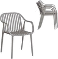 Modern Stackable Outdoor & Indoor Plastic Dining Chairs Set, Outdoor Breathable by XDECO