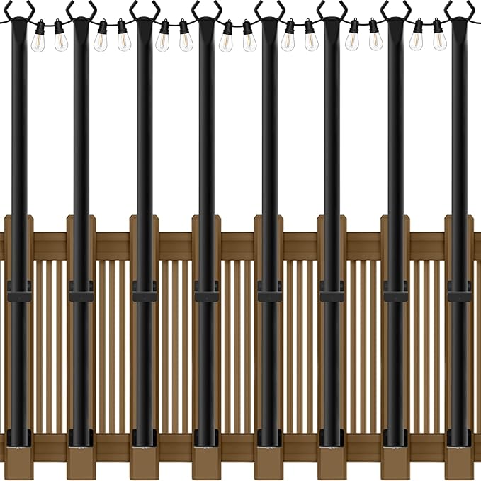 AILBTON 8 Pack 5Ft String Light Poles, Light Poles by AILBTON