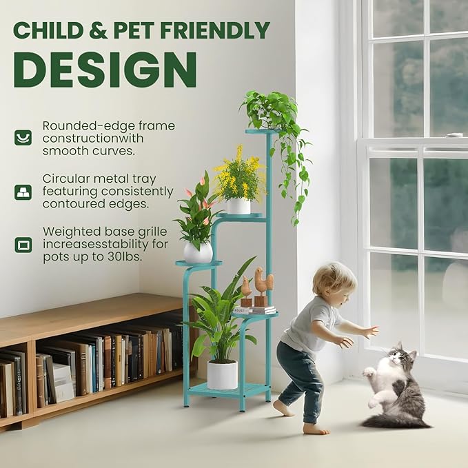 TOSKING 5 Tier Tall Plant Stand Indoor Outdoor, Heavy Duty Corner Shelf - Image 5