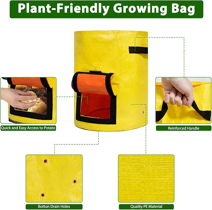 JJGoo Potato Grow Bags, 4 Pack 10 Gallon - Image 5