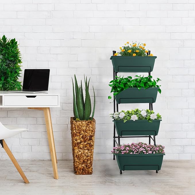 OYEAL Raised Garden Bed 4 Tier Vertical Garden Planters Indoor Outdoor Raised - Image 7
