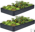 INNO STAGE 2 Pcs 8×4×1ft Galvanized Raised Garden Bed Kit, Galvanized Planter by INNOSTAGE