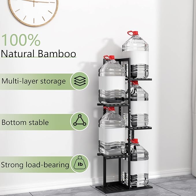 Laiensia 5 Tier Bamboo Plant Stand Rack 6 Potted Multiple Flower Pot Holder - Image 7