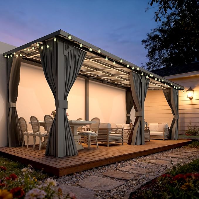 AECOJOY 20'x8' Outdoor Hardtop Metal Gazebo - Image 5