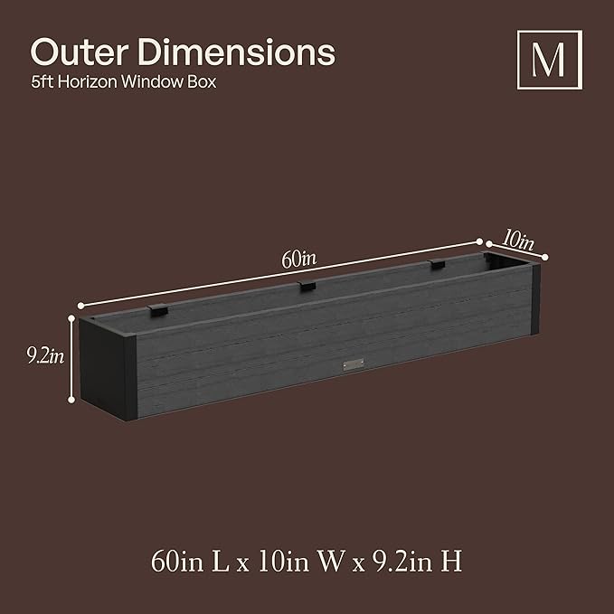 Mayne Vista 5ft Modern Window Box Planter - Image 2