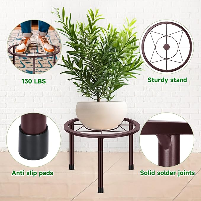 6 Pack Metal Plant Stands, Heavy Duty Plant Stand - Image 3