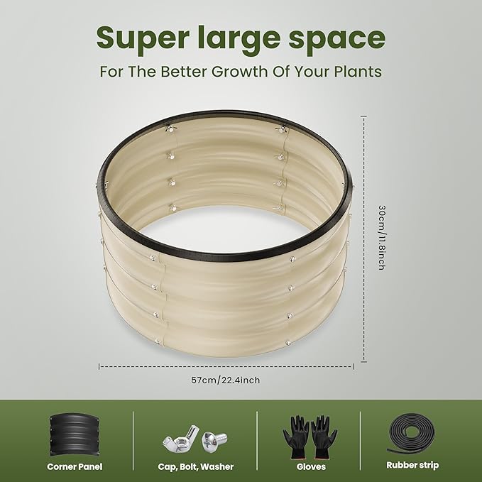 ZXZYHFTY Round Galvanized Raised Garden Bed kit, Round Large Metal Raised - Image 5