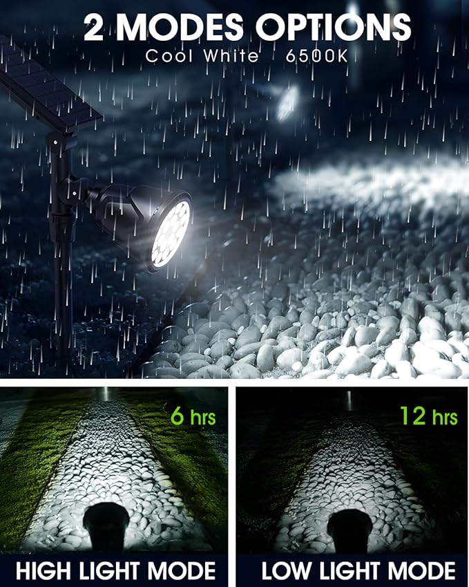 DBF Solar Outdoor Lights, 600LM Solar Spot Lights Outdoor Waterproof - Image 3