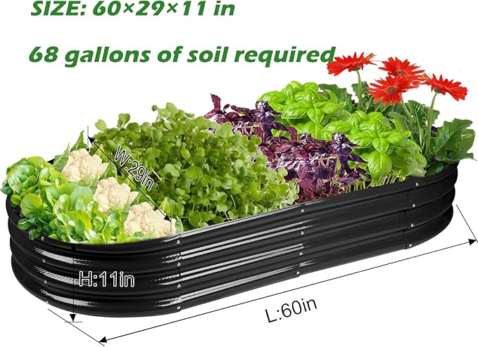 Raised Garden Bed Galvanized Planter Box Outdoor, Rot-Resistant Metal Garden - Image 2