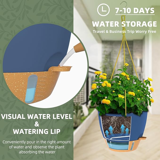 ZMTECH Hanging Planter 8 Inch, 2 Pack Hanging Baskets - Image 3