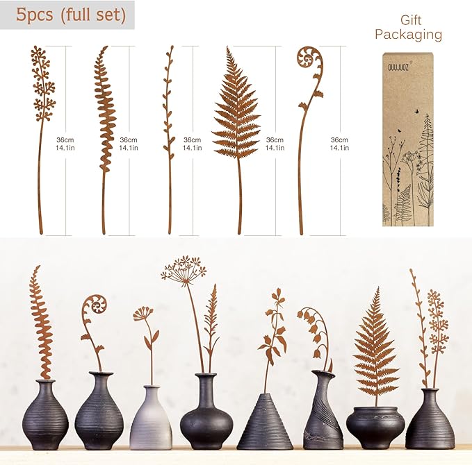 Metal Flowers for Outside, Garden Stakes Decorative, Flower Bed Decor Plant - Image 6