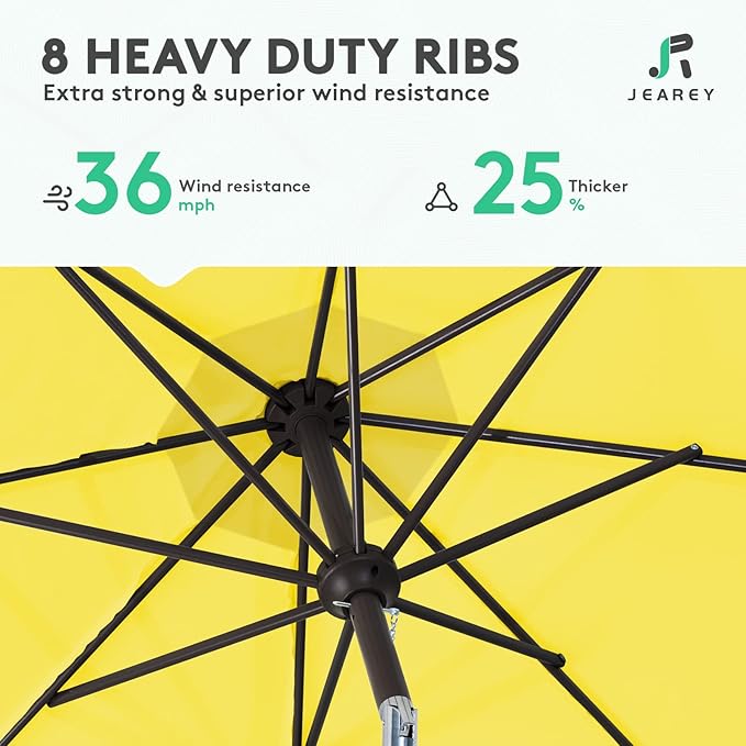 JEAREY 9FT Outdoor Patio Umbrella Outdoor Table Umbrella - Image 5