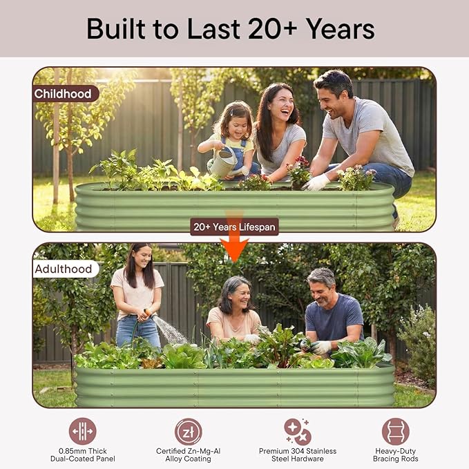 5-Pack 18” Tall Galvanized Raised Garden Beds – Everyday Kitchen Garden Layout - Image 8