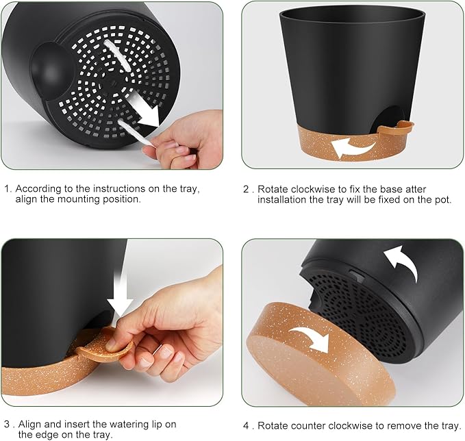 8-Inch Plant Pots, Self-Watering Planters - Image 2