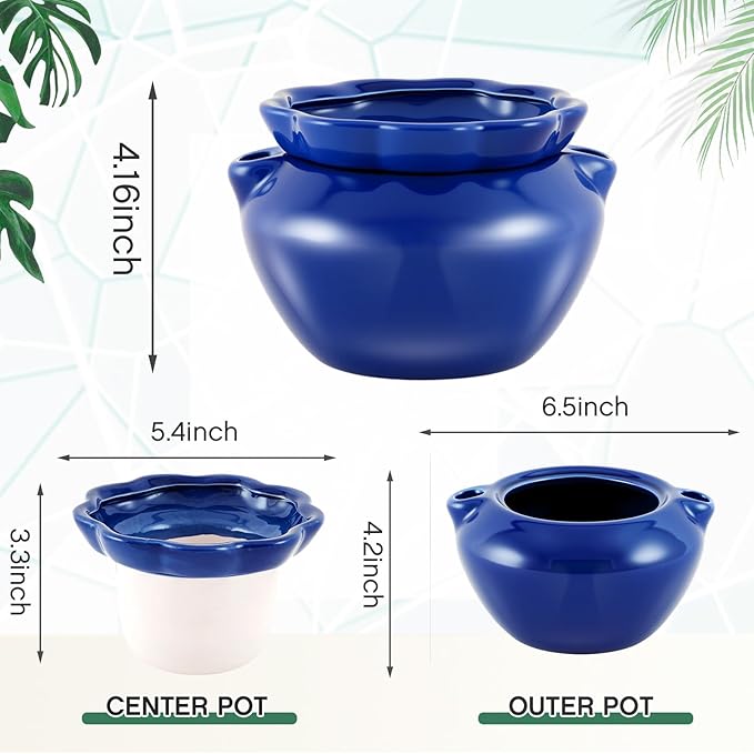 4 Sets African Violet Pots 6 Inch Self Watering Pot - Image 3