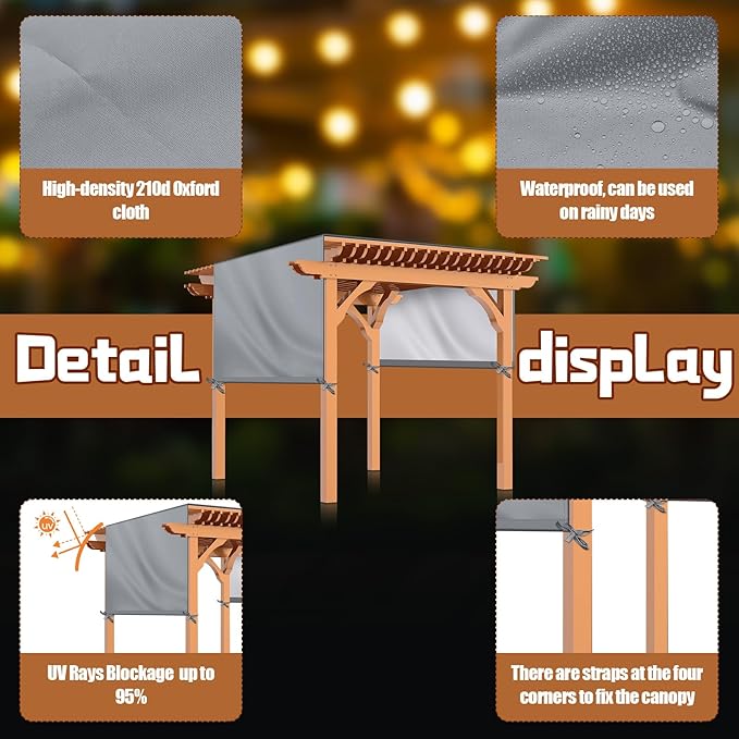 Universal Pergola Replacement Canopy Outdoor Canopy Shade Cover Waterproof - Image 3