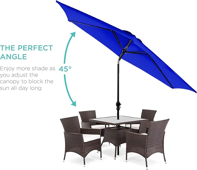 Best Choice Products 10ft Outdoor Table Compatible Steel Polyester Market Patio - Image 2