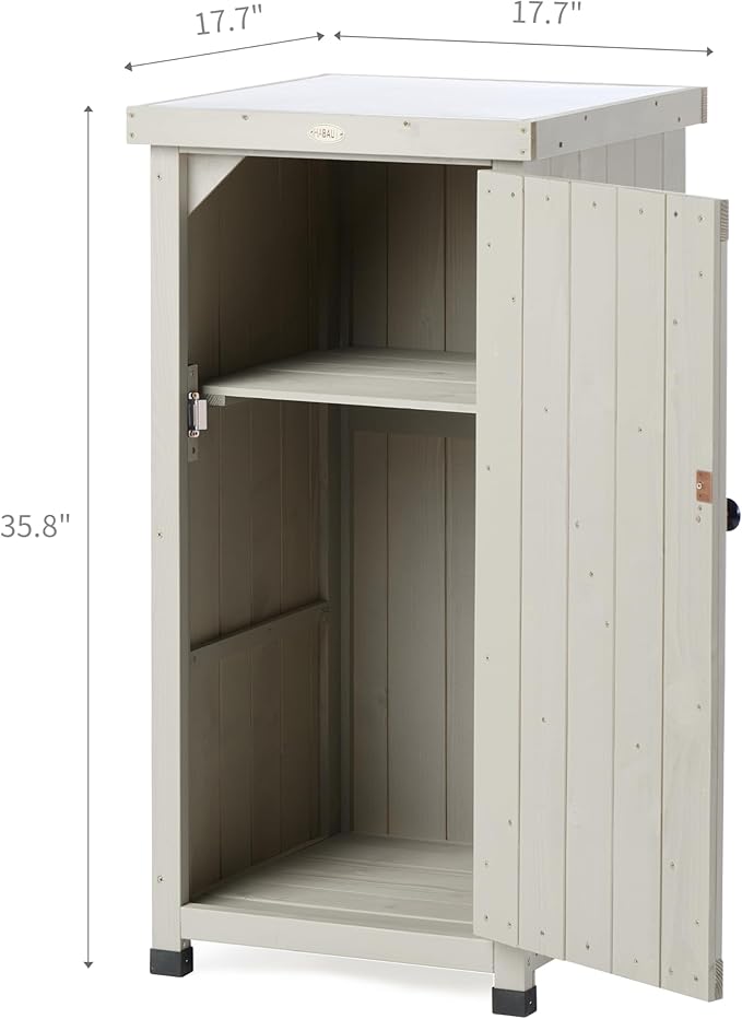 Outdoor Storage Cabinet for Patio, Garden Potting Bench Table - Image 3
