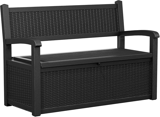 80 Gallon Outdoor Storage Bench Deck Box Waterproof Lockable, Outdoor Storage by OutdoorLivingPerfected